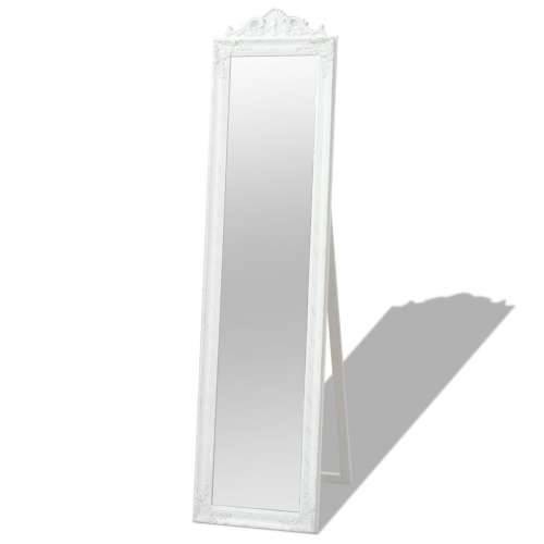 Samostojeće zidno ogledalo u baroknom stilu 160 x 40 cm bijelo