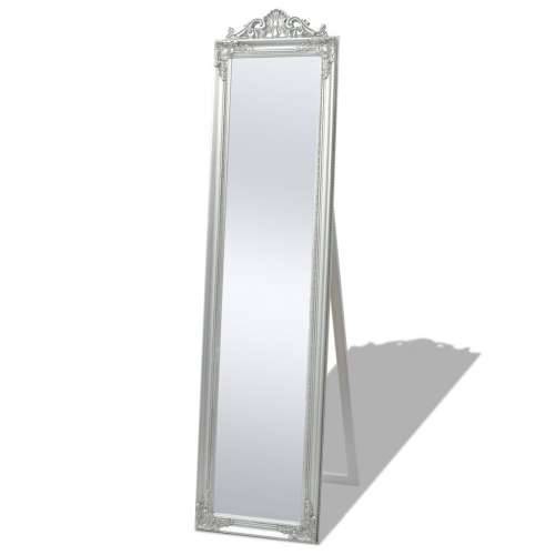 Samostojeće zidno ogledalo u baroknom stilu 160 x 40 cm srebrno
