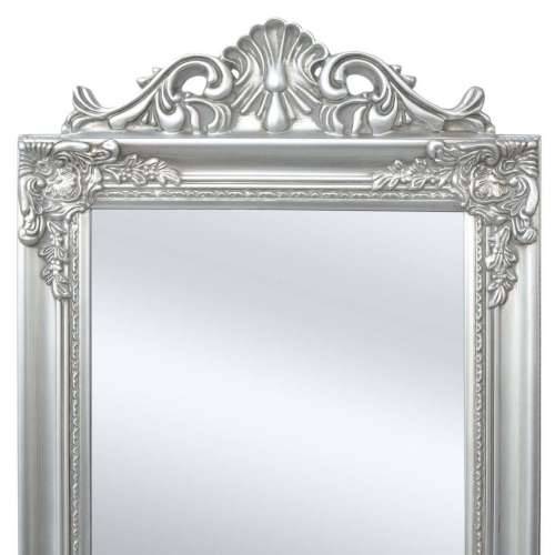 Samostojeće zidno ogledalo u baroknom stilu 160 x 40 cm srebrno Cijena
