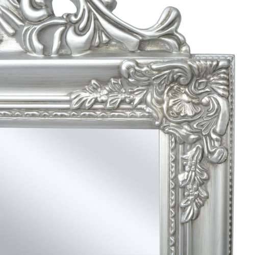 Samostojeće zidno ogledalo u baroknom stilu 160 x 40 cm srebrno Cijena