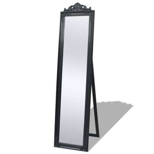 Samostojeće zidno ogledalo u baroknom stilu 160 x 40 cm crno Cijena