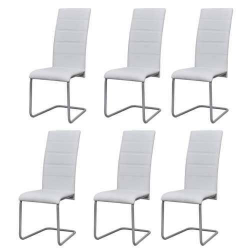 Konzolne blagovaonske stolice od umjetne kože 6 kom bijele Cijena