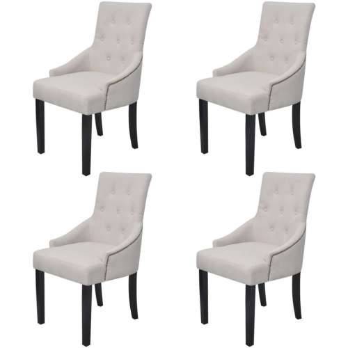 Blagovaonske stolice od tkanine 4 kom krem-sive