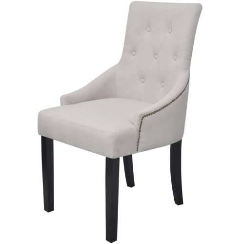 Blagovaonske stolice od tkanine 4 kom krem-sive Cijena