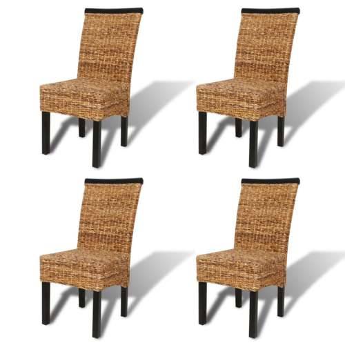 Blagovaonske stolice od abake i masivnog drva manga 4 kom Cijena