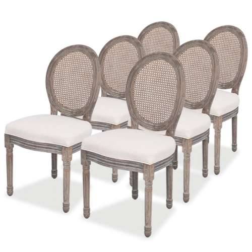 Blagovaonske stolice od tkanine 6 kom krem Cijena