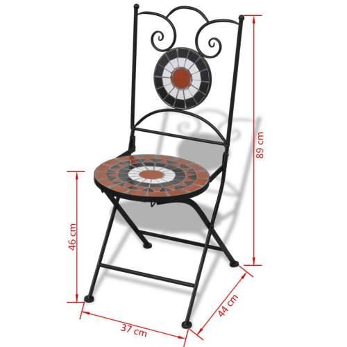 Sklopive bistro stolice 2 kom keramičke terakota-bijele Cijena
