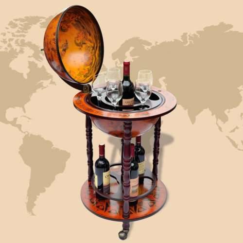 Barski stalak za vino u obliku globusa od drva eukaliptusa Cijena
