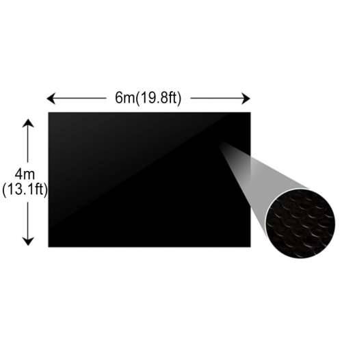 Pravokutni PE solarni crni pokrivač za bazen 6 x 4 m Cijena