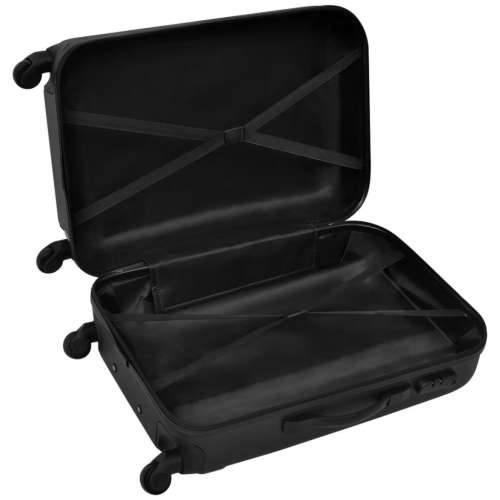 Trodijelni set čvrstih kovčega s kotačima crni 45,5/55/66 cm Cijena