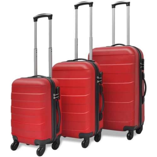 Trodijelni set čvrstih kovčega s kotačima crveni 45,5/55/66 cm