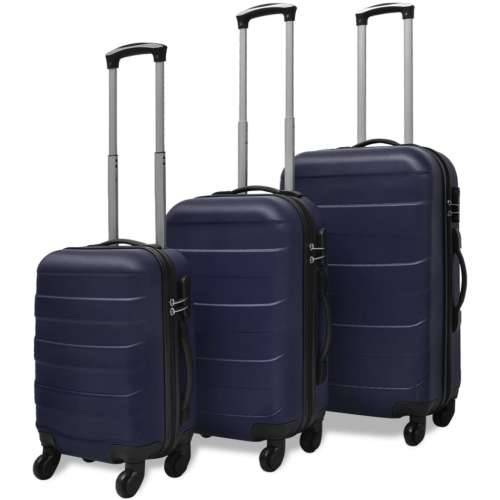 Trodijelni set čvrstih kovčega s kotačima plavi 45,5/55/66 cm