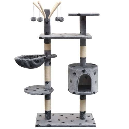 Penjalica Grebalica za Mačke sa Stupovima od Sisala 125 cm Siva s Otiskom Šapa Cijena