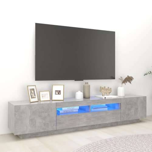 TV ormarić s LED svjetlima siva boja betona 200 x 35 x 40 cm Cijena
