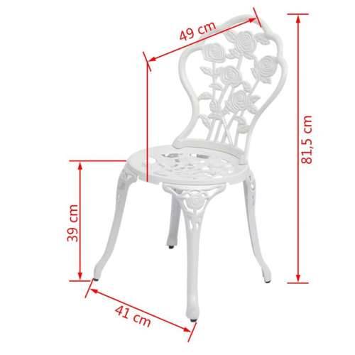 Bistro stolice 2 kom lijevani aluminijum bijeli Cijena