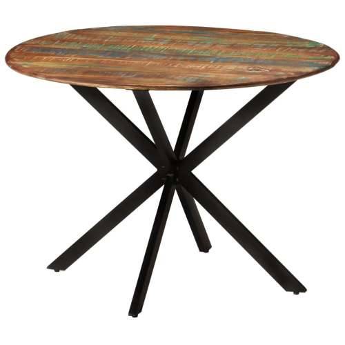 Blagovaonski stol Ø 110x78 cm masivno obnovljeno drvo i čelik Cijena