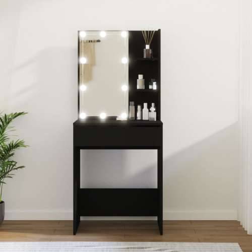 Toaletni stolić s LED svjetlima crni 60 x 40 x 140 cm Cijena