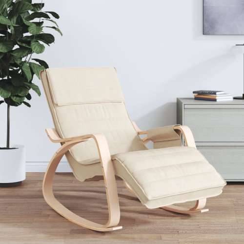Stolica za ljuljanje od tkanine krem Cijena