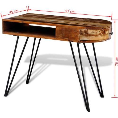 Radni stol od masivnog obnovljenog drva sa željeznim nogama Cijena