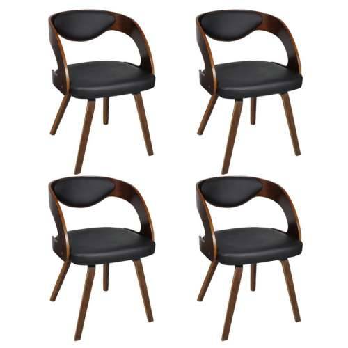 Blagovaonske stolice od drva i umjetne kože 4 kom smeđe Cijena