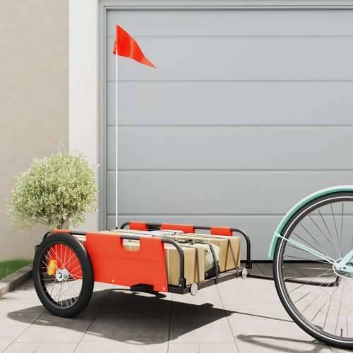 Prikolica za bicikl narančasta od tkanine Oxford i željeza Cijena