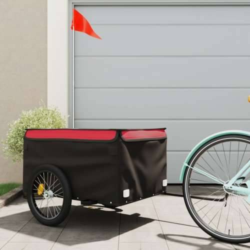 Prikolica za bicikl crno-crvena 45 kg željezna Cijena