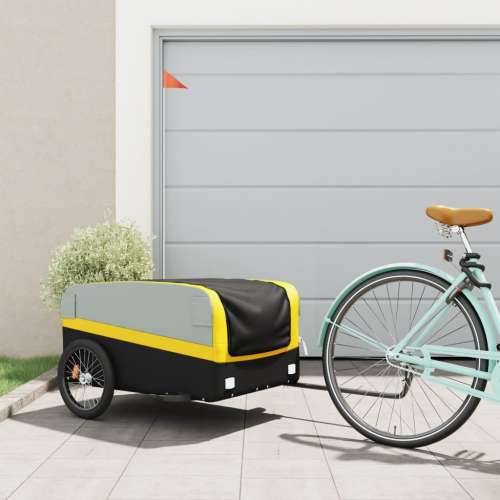 Prikolica za bicikl crno-žuta 45 kg željezna Cijena