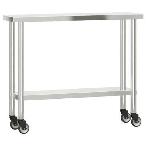 Kuhinjski radni stol s kotačima 110x30x85 cm nehrđajući čelik Cijena