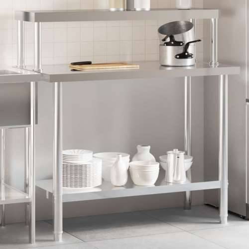 Kuhinjski radni stol s policom 110x55x120 cm nehrđajući čelik Cijena