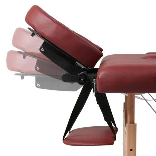 Sklopivi stol za masažu s drvenim okvirom dvodijelni crveni Cijena