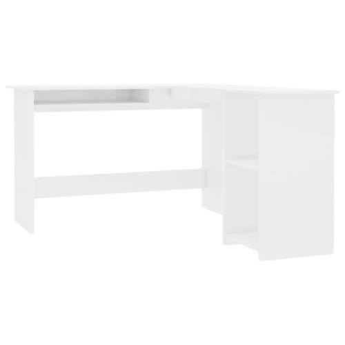 Kutni radni stol visoki sjaj bijeli 120 x 140 x 75 cm iverica Cijena