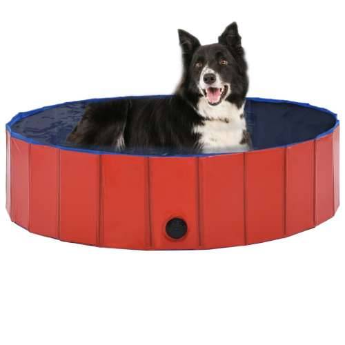 Sklopivi bazen za pse crveni 120 x 30 cm PVC Cijena