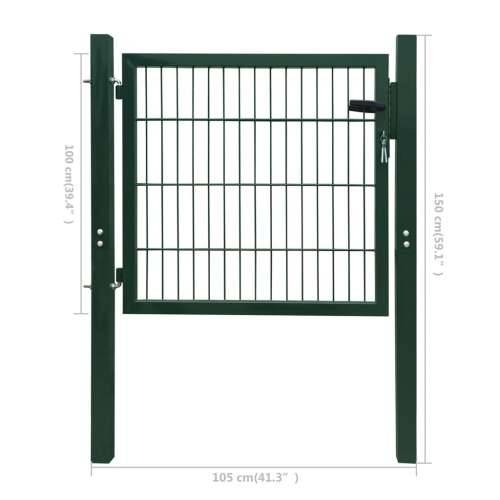 Vrata za ogradu od čelika 105 x 150 cm zelena Cijena