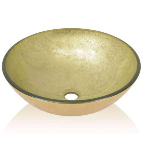 Umivaonik Kaljeno Staklo 42 cm Zlatna boja Cijena