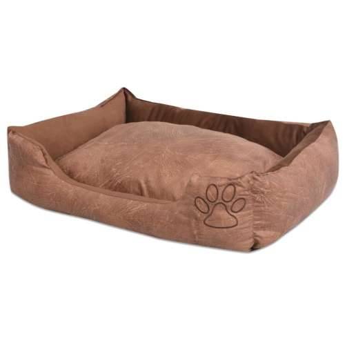 Krevet za pse s jastukom PU umjetna koža veličina XXL Bež Cijena