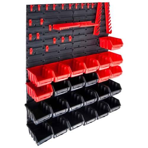 29-dijelni set kutija za pohranu sa zidnim pločama crveno-crni Cijena