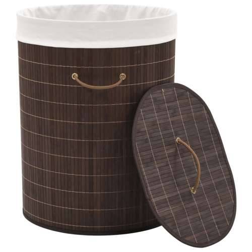 Košara za rublje od bambusa ovalna tamnosmeđa Cijena