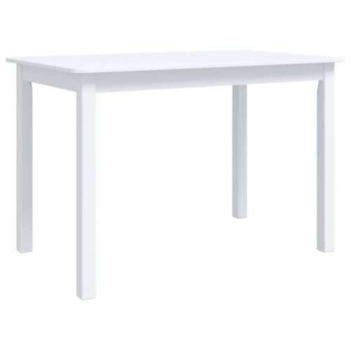 Blagovaonski stol bijeli 114 x 71 x 75 cm od drva kaučukovca Cijena
